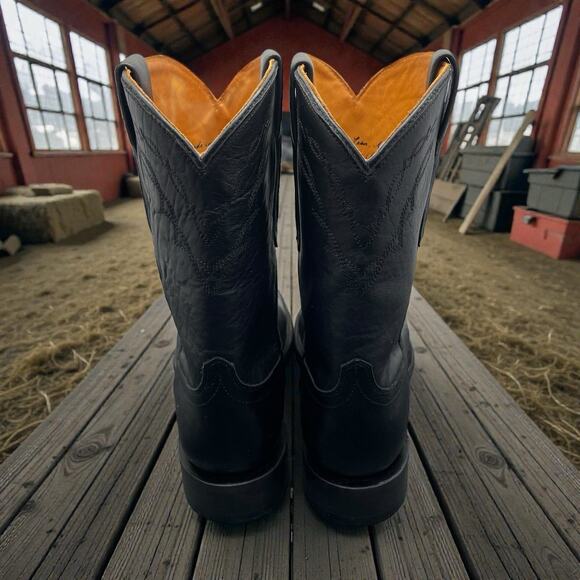 Ariat Bench Made Clanton Western Boot Black Mens Size 8.5 Fast Ship - Picture 7 of 13